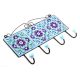 Turquoise And Navy Blue Sun Flower Tiles Hooks